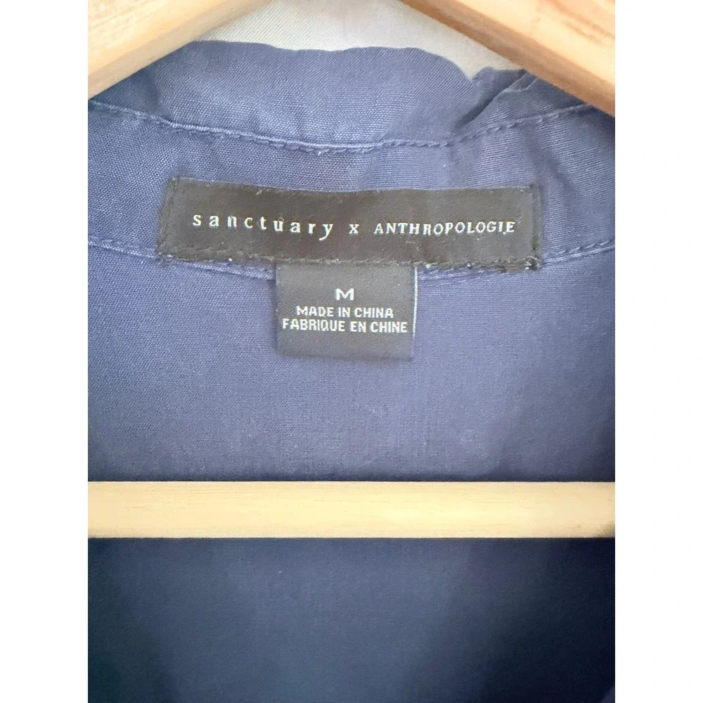 Sanctuary x Anthropologie  Surplice Jumpsuit Womens Navy Blue Utility Medium